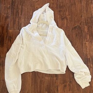 Aerie White Hooded Pullover